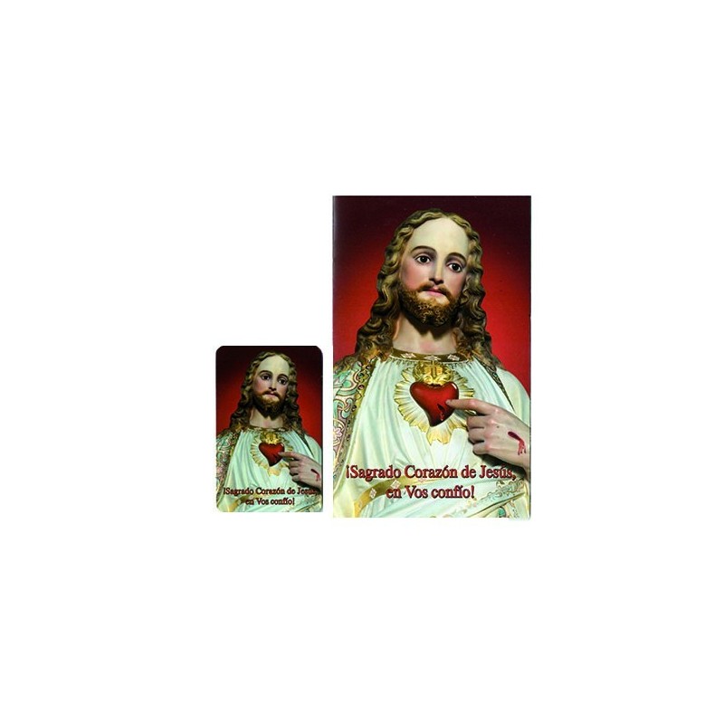 Medallita y estampa del Sagrado Corazón de Jesús