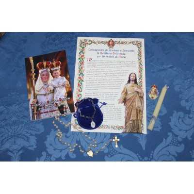 PACK DE CONSAGRACIÓN 3 - Diploma, libro tratado, rosario, cadena esclava, broche y vela