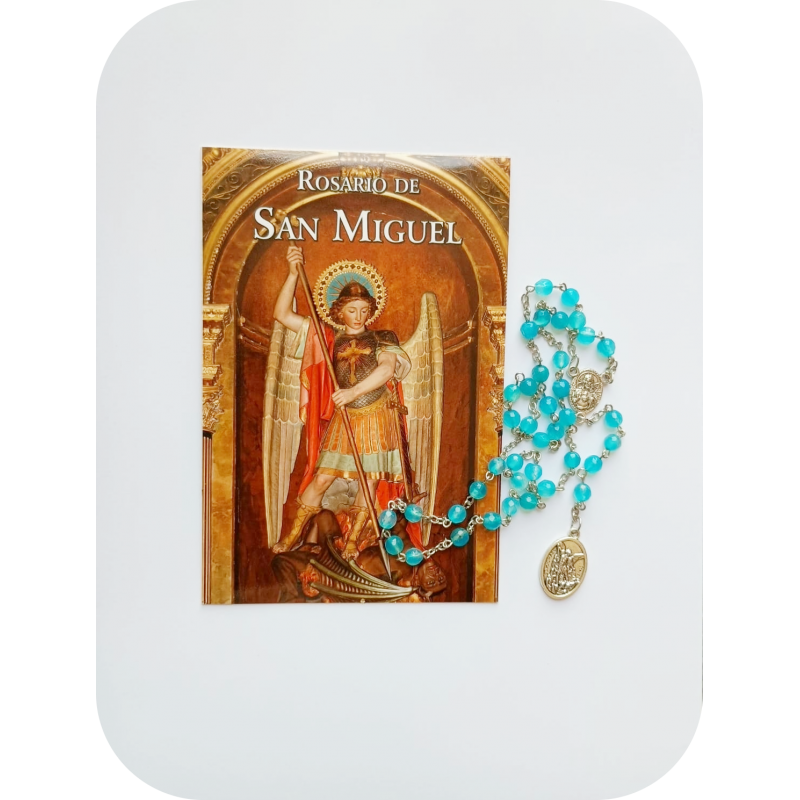 Rosario de San Miguel de ágata turquesa 6 mm