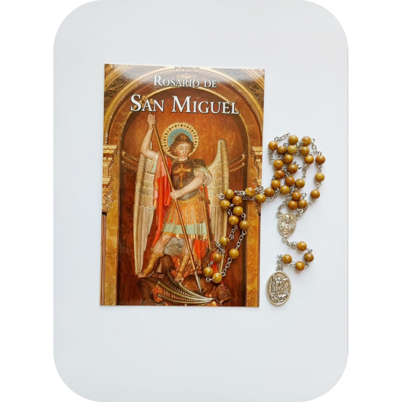 Rosario de San Miguel de jaspe rayado 6 mm